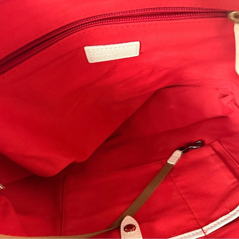 Dooney & Bourke Navy and Red Striped Tote - Picture 9 of 14